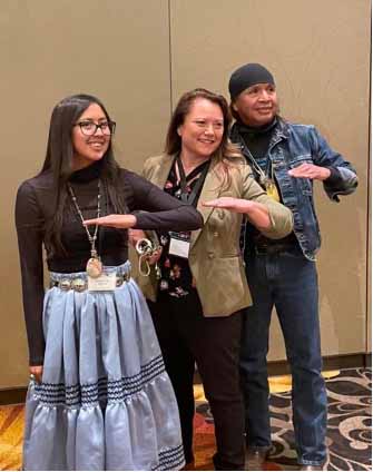 Apache Stronghold leaders Wendsler NosieAnd Naelyn Pike with Fawn Sharp, President Of the National Congress of American Indians 